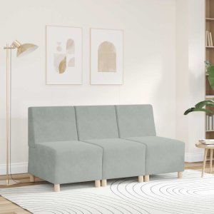 vidaXL Sofa Fotel Jasnoszary 55 cm Aksamit 3