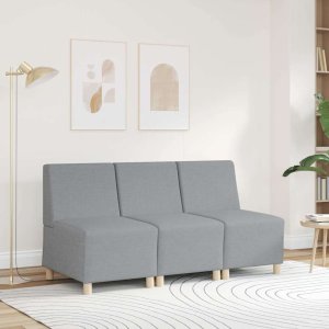 vidaXL Sofa Fotel Jasnoszary 55 cm Tkanina 3