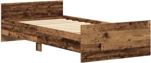 vidaXL Rama łóżka bez materaca, stare drewno, 75x190 cm 4