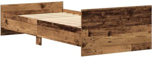 vidaXL Rama łóżka bez materaca, stare drewno, 75x190 cm 7