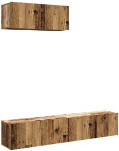 vidaXL 3-cz. zestaw szafek TV, stare drewno 2