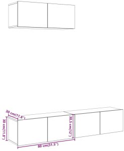 vidaXL 3-cz. zestaw szafek TV, stare drewno 7