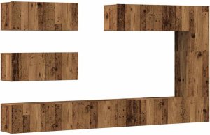 vidaXL 7-cz. zestaw szafek TV, stare drewno 2