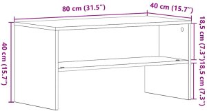 vidaXL Szafka RTV Czarny Dąb 80x40x40 cm Drewno klejone 10