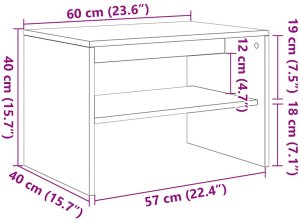 vidaXL Szafka RTV Biała 60x40x40 cm Drewno klejone 10