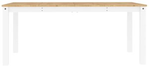 vidaXL 7-częściowy zestaw jadalny „Panama" białe lite drewno sosnowe 9