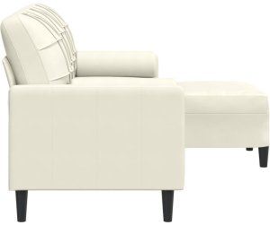 Sofa 3-osobowa, kremowa, 180 cm, tapicerowana aksamit 4