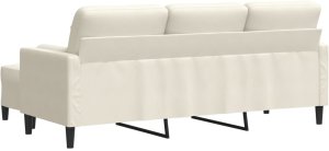 Sofa 3-osobowa, kremowa, 180 cm, tapicerowana aksamit 5