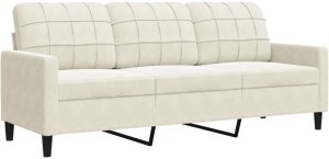 3-częściowy komplet wypoczynkowy, obity aksamitem, kremowa 4