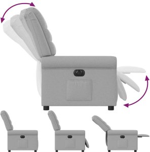 Elektryczny fotel rozkładany Cloud Grey Fabric 8