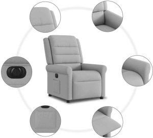 Elektryczny fotel rozkładany Cloud Grey Fabric 10