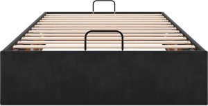 Rama łóżka otomana bez materaca, czarna, 90x200 cm, aksamit 7