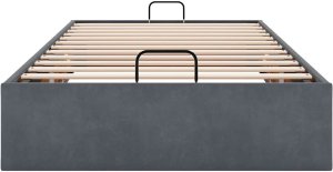 Rama łóżka otomana bez materaca, szara, 80x200 cm, aksamit 7