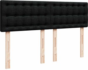 Łóżko otomana z materacem, czarne, 140x190 cm, tkanina 9