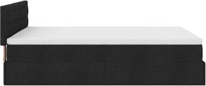 Łóżko otomana z materacem, czarne, 140x190 cm, tkanina 10