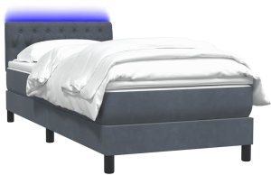 Łóżko kontynentalne z materacem, ciemnoszary aksamit, 80x210 cm 3