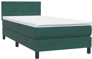 Łóżko kontynentalne z materacem ciemnozielony aksamit 80x220 cm 5