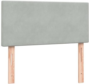 Łóżko kontynentalne z materacem, jasnoszare, aksamit, 80x220 cm 7