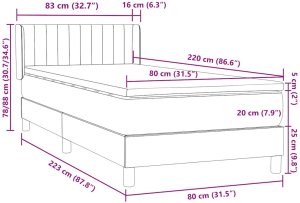 Łóżko kontynentalne z materacem ciemnozielony aksamit 80x220 cm 12