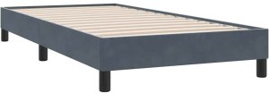 Łóżko kontynentalne z materacem, ciemnoszary aksamit, 80x210 cm 5