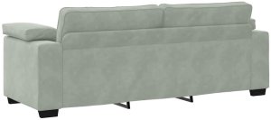 3-częściowy komplet wypoczynkowy, jasnoszary, obity aksamitem 9