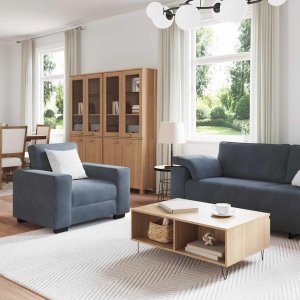 3-cz. komplet wypoczynkowy z poduszkami, ciemnoszary, aksamit 3