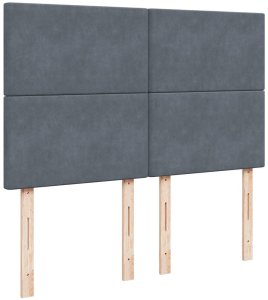 vidaXL Rama łóżka otomana z materacami, szara, 140x200 cm, aksamit 12