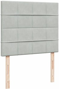 vidaXL Rama łóżka otomana z materacami, szara, 120x200 cm, aksamit 12