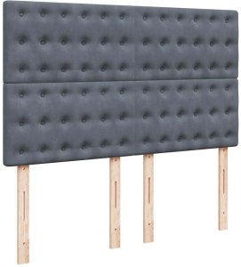 Rama łóżka otomana z materacami, szara, 140x200 cm, aksamit 12