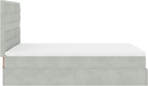 vidaXL Rama łóżka otomana z materacami, szara, 140x200 cm, aksamit 9