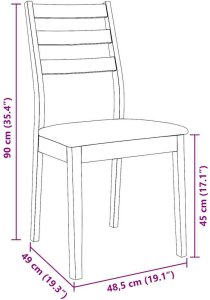 Krzesła do jadalni z poduszkami 2 szt. Białe lite drewno gumowe 11