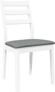 Krzesła do jadalni z poduszkami 2 szt. Białe lite drewno gumowe 4