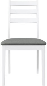 Krzesła do jadalni z poduszkami 2 szt. Białe lite drewno gumowe 5