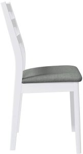 Krzesła do jadalni z poduszkami 2 szt. Białe lite drewno gumowe 6