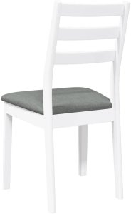 Krzesła do jadalni z poduszkami 2 szt. Białe lite drewno gumowe 7