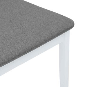 Krzesła do jadalni z poduszkami 2 szt. Białe lite drewno gumowe 8