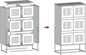 Komoda biała 68x39x123 cm stal 11
