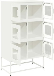 Komoda biała 68x39x123 cm stal 6