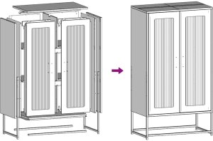 vidaXL Komoda biała 68x39x123 cm stal 11