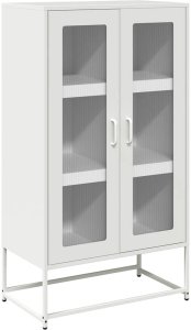 vidaXL Komoda biała 68x39x123 cm stal 2