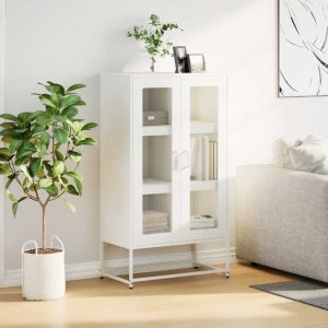 vidaXL Komoda biała 68x39x123 cm stal 3