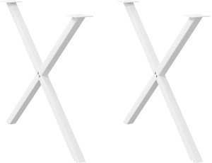 Nogi do stołu jadalnego, 2 szt., białe, 90x(72-73) cm, stal 1