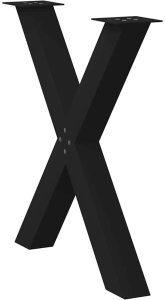 Nogi do stołu jadalnego, 2 szt., czarne, 80x(72-73) cm, stal 4