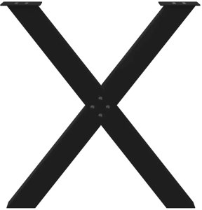 Nogi do stołu jadalnego, 2 szt., czarne, 80x(72-73) cm, stal 5