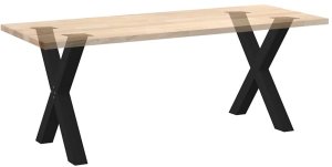 Nogi do stołu jadalnego, 2 szt., czarne, 80x(72-73) cm, stal 8