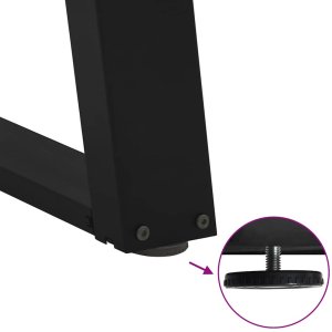 Nogi do stolika kawowego, 2 szt., czarne, 60x(30-31) cm, stal 9