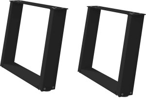 Nogi do stolika kawowego, 2 szt., czarne, 60x(42-43) cm, stal 2