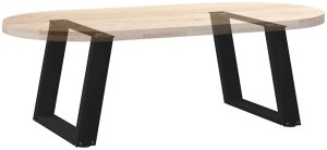 Nogi do stolika kawowego, 2 szt., czarne, 60x(42-43) cm, stal 8