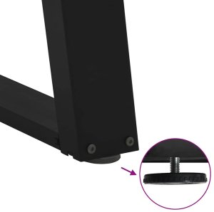 Nogi do stolika kawowego, 2 szt., czarne, 60x(42-43) cm, stal 9