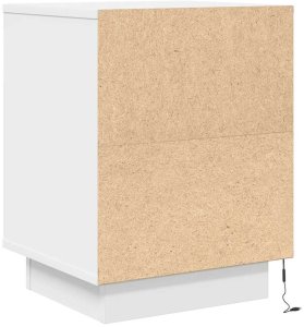 vidaXL Szafki nocne z oświetleniem LED 2 szt. Białe 38x34x50 cm 11